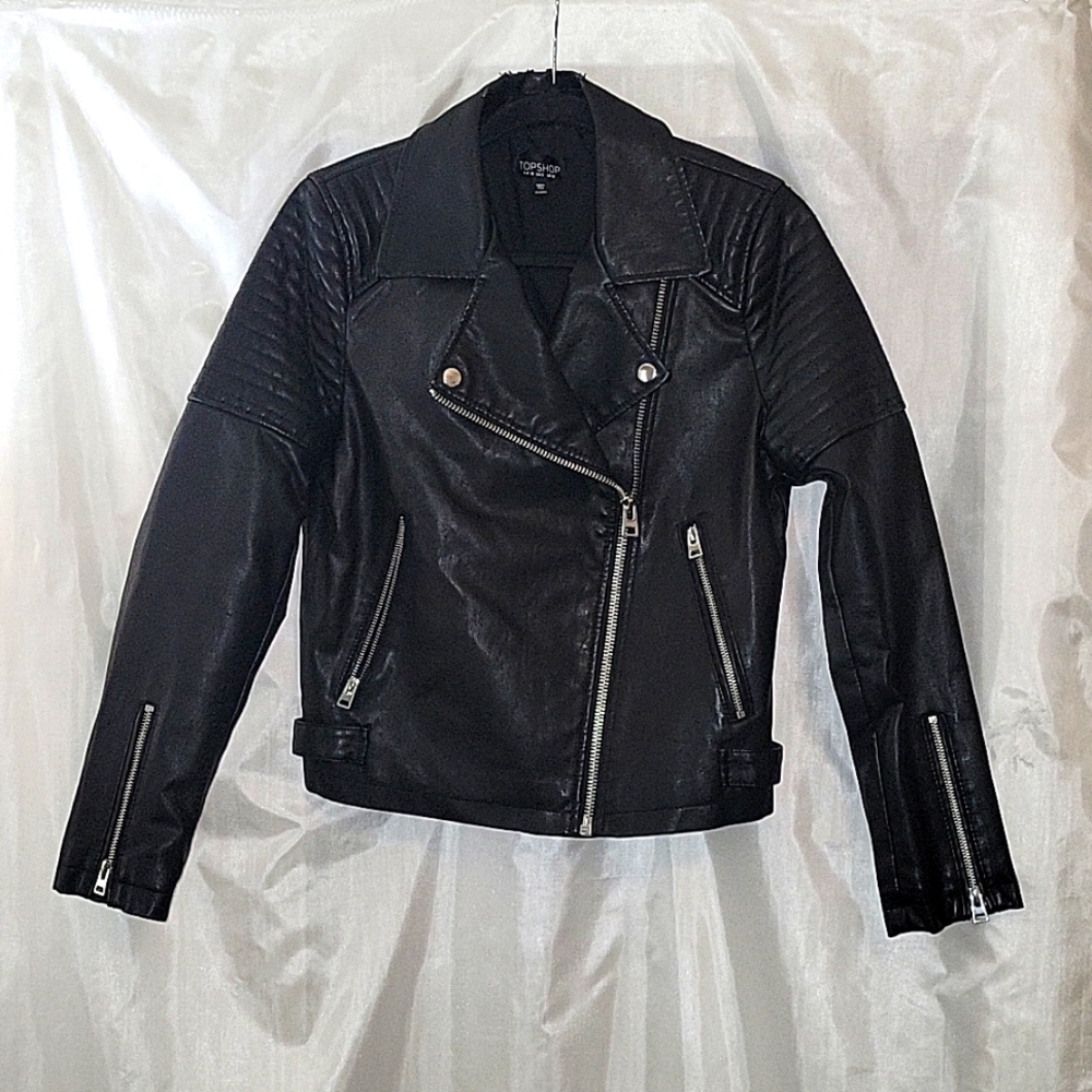 Topshop faux leather jacket